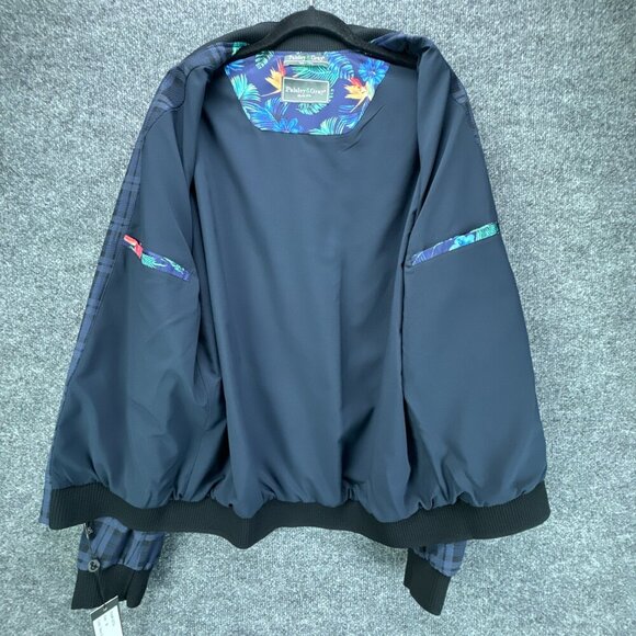 Paisley & Gray Bomber Jacket Mens Medium Blue Plaid Full Zip Slim Fit Seersucker - Picture 4 of 16